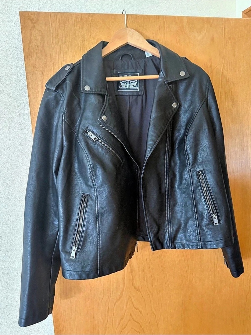 Levi Strauss & Co. Black Faux Leather Moto Jacket Size XXL